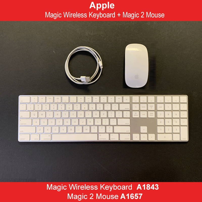 キーボード Apple Magic Keyboard & Mouse A1843 A1657 Apple Magic Wireless Numeric Keyboard A1843 + Magic 2 Mouse