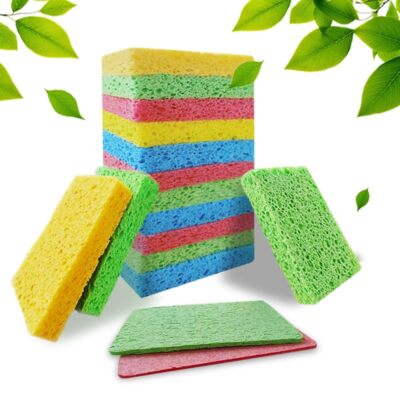 12count Natural Kitchen Spongecompressed Cellulose Scrub Spongesnonscratch Kitch