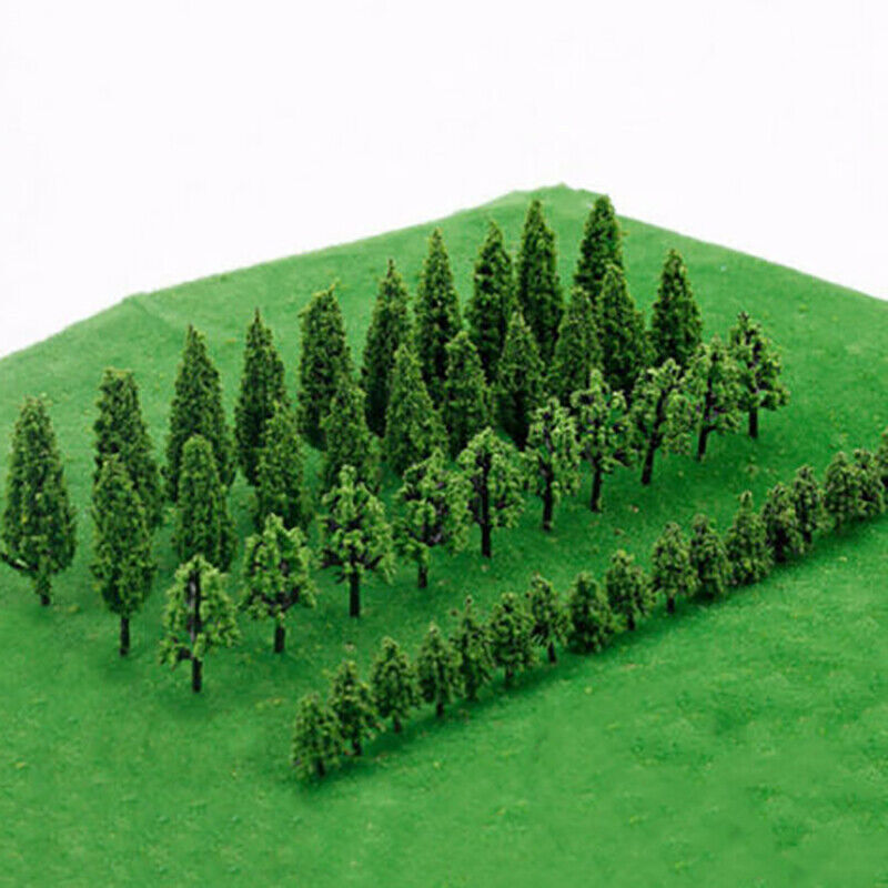 50PCS Miniature Trees Model Train Railroad Wargame Scenery Landscape Scale