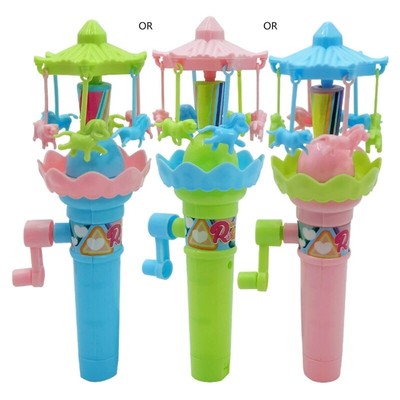 Unique Hand Powered Merry-Go-Round Toy with LED Lights for Motor Skill Training