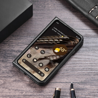 For Google Pixel Fold Shockproof Leather Case Kickstand Hybrid Protective Cover