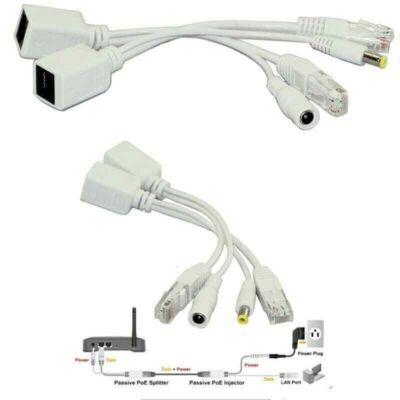 Power over Ethernet Passive PoE Adapter Injector + Splitter Kit 5v 12v 24v 48v