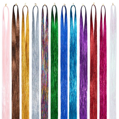 Rainbow Fairy Tinsel Festival Party Holographic Glitter Sparkle Hair Extension