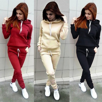 Women Hoodie Sweatshirt Long Sleeve Tops Pants Set Casual Sports Sweat Suit US