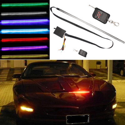 7 Color 48 LED RGB Scanner Flash Car Strobe Knight Rider Kit Light Strip 22 inch