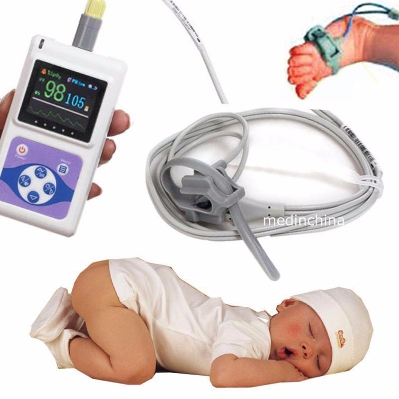 Infant Neonatal baby Handheld Pulse Oximeter Spo2 Monitor with Free