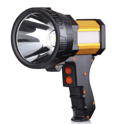 Large Rechargeable Spotlight,Hand Held Flashlight 1000,000 Lumens Lightweight