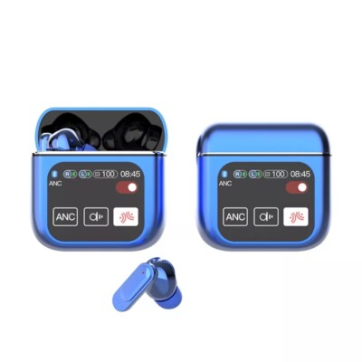 TWS Smart LCD Touch Screen Bluetooth Headset ANC Wireless Headphones Earbuds US