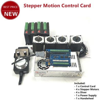 MACH3 USB CNC 5 Axis 100KHz Stepper Motion Control Card Breakout Board+4 Motor