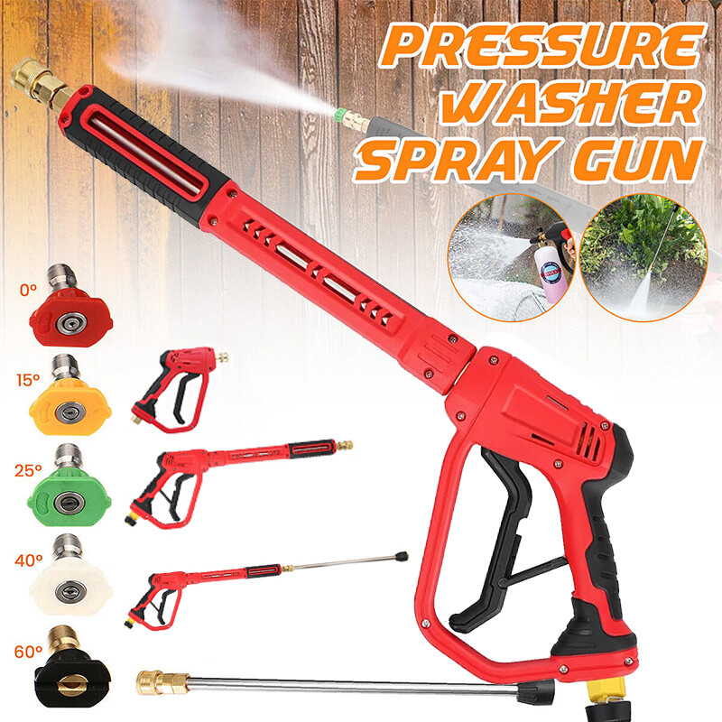4000PSI Pressure Car Power Washer Spray Gun Wand Lance Nozzle Tips Hose Kit 22mm