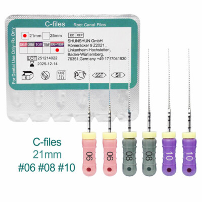 6 Pcs/Pack Dental Root Canal Endo Hand Use Rotary Endodontic C Files 21/25mm