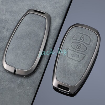 Metal Leather Key Fob Case Cover Keychain For Subaru Stylish Accessories