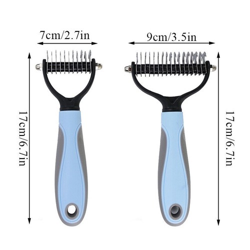 Pet Dogs Cat Hair Removal Comb Double-sided Detangler Dematting Pet Brush Tool