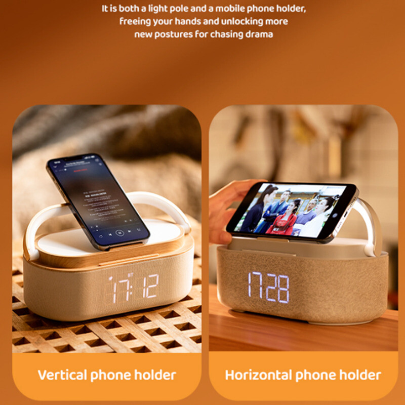 Multifunction 15W Wireless Charging-Bluetooth Speaker-FM Radio-Alarm Clock-Lamp