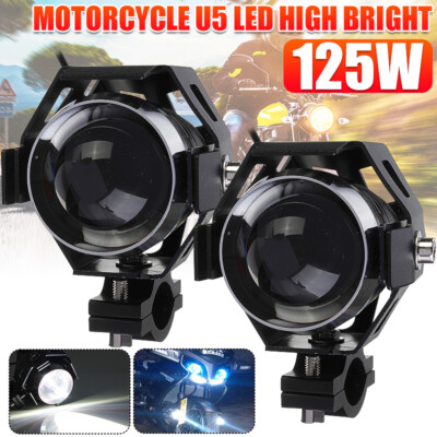 2x Motorrad U5 125W 3000LM LED Scheinwerfer Zusatzscheinwerfer Nebelscheinwerfer