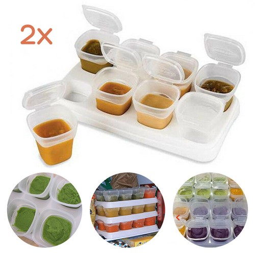 16x 70ml Aufbewahrungssystem für Babynahrung Babybrei Gefrierbehälter Dispenser