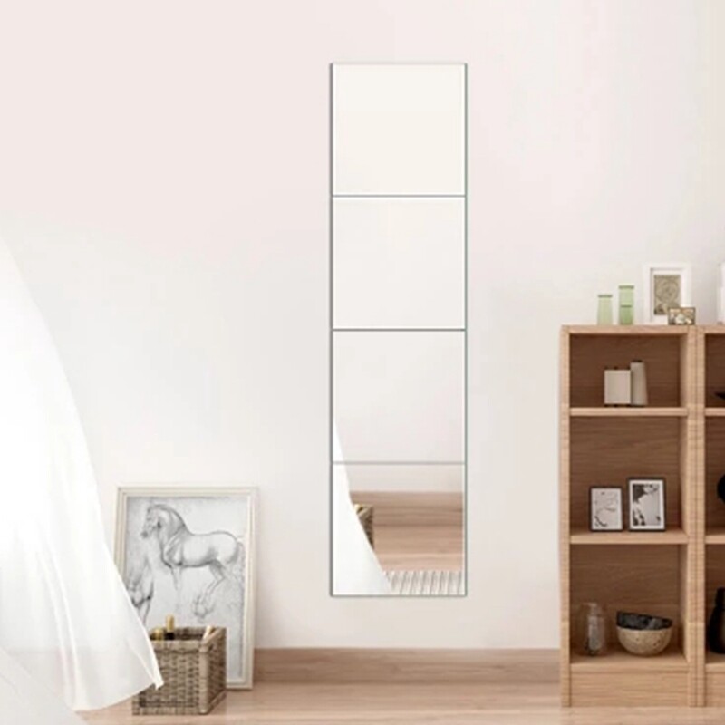 16 X DIY Spiegelfliesen Wandspiegel Spiegelfolie Selbstklebend Aufkleber Folie
