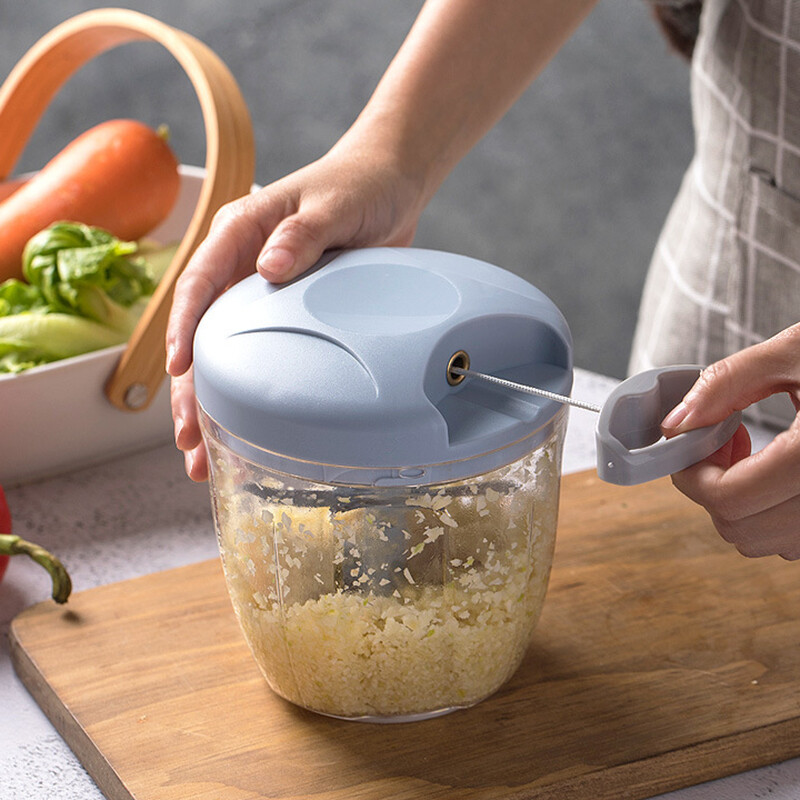 900ml Plastic Manual Garlic Masher Vegetable Cutter Pepper Blender Chopper