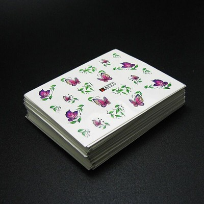 50x Nagel Nail Art Sticker Tattoo Aufkleber Blumen Bunt Glitzer Nageldesign