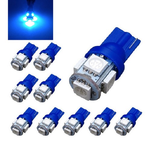 DIESEL｜ (A14942 0GRAC 9CB) 10 Pcs 12V T10 Blue 5050 5SMD LED Wedge Car Light Bulb 194
