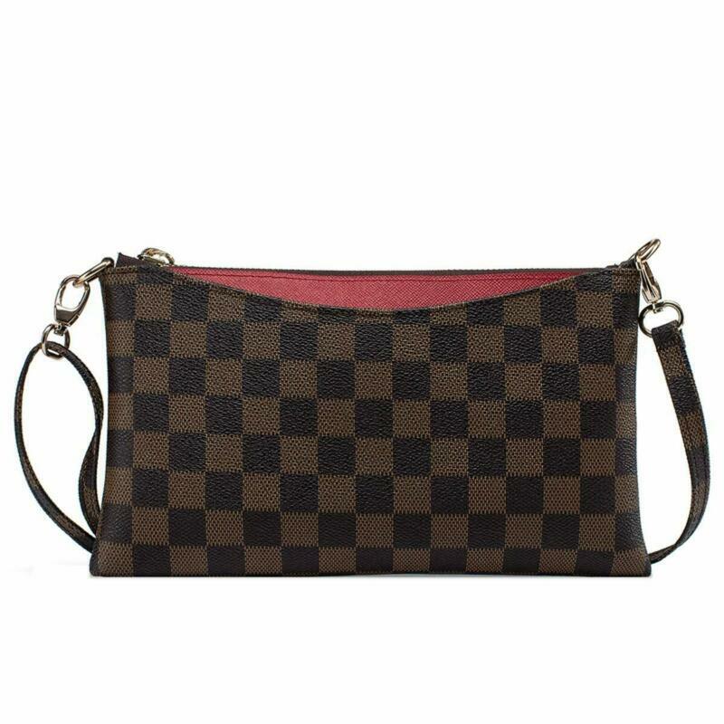 Small Checkered Crossbody Bag for Women Wristlet Clutch with