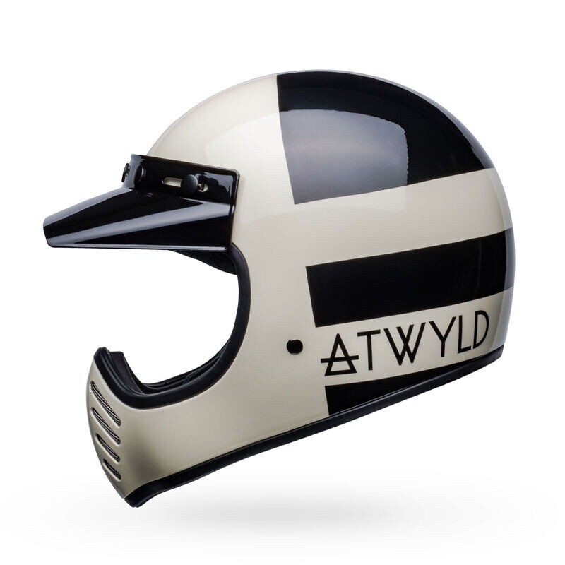 Open Box Bell Mens Moto-3 Dirt Bike Helmet ATWLYD Orbit Gloss White/Black XL