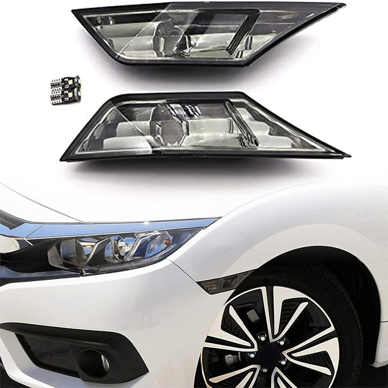 Smoked Side Marker Lamp Turn Signal Light W/ Led Bulbs for Honda Civic 2016-2021
