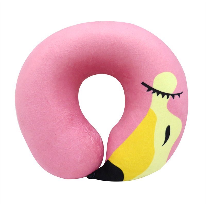 On-the-go Flamingo Travel Pillow Set - Pillow and Eye Mask