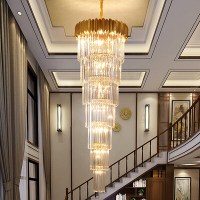 Modern crystal LED Stair Chandelier Living Room staircase Ceiling Pendant lamps eBay