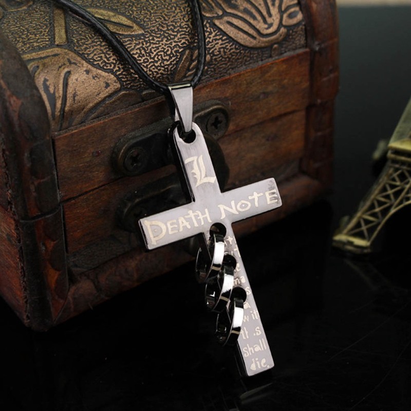 Anime Death Note Schwarz Metall Halskette Kreuz Logo Anhanger Ball Colle Hot Ebay
