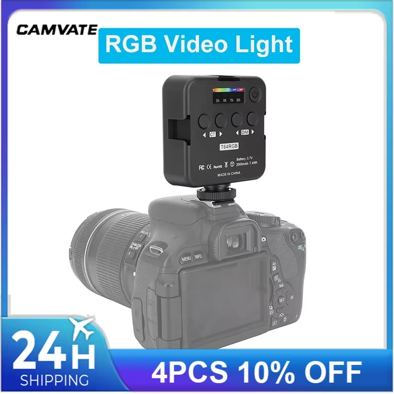 Mini RGB LED Video Fill Light 2500-9000K with Shoe Mount for Camera Tripod Phone