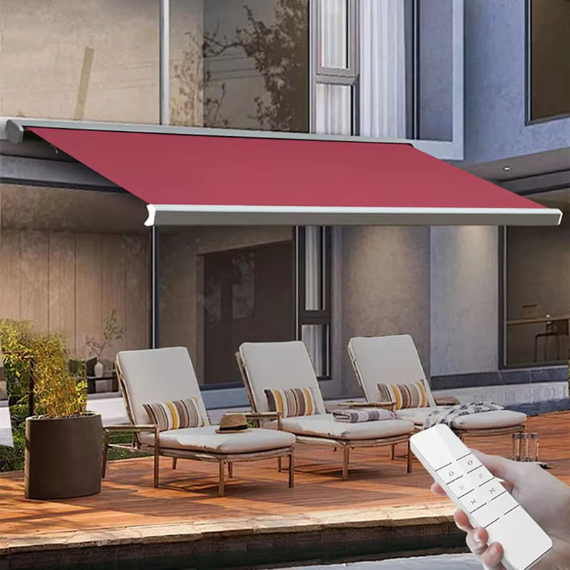 Automatic Retractable Outdoor Awning Waterproof PVC Fabric Aluminum for Window S