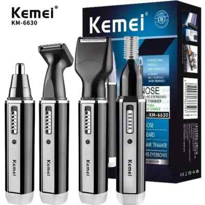 Kemei 4in1 Rechargeable Nose Trimmer Beard Trimmer for Men Ear Eyebrow Nose Hair