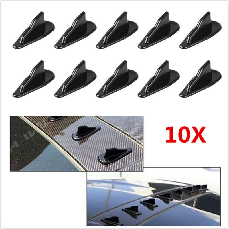 10pcs PP Roof Shark Fins Spoiler Wing Kit Vortex Generator