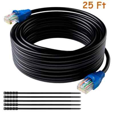 Outdoor Cat 6 Ethernet Cable Waterproof Network Internet Direct Burial 25 - 300f