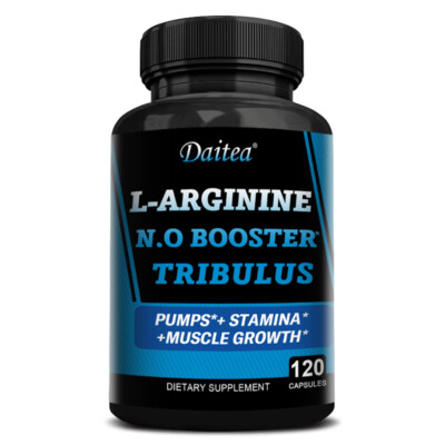  Organics Nitric Oxide 400mg With L-Arginin  HCI Caffeine Supplement