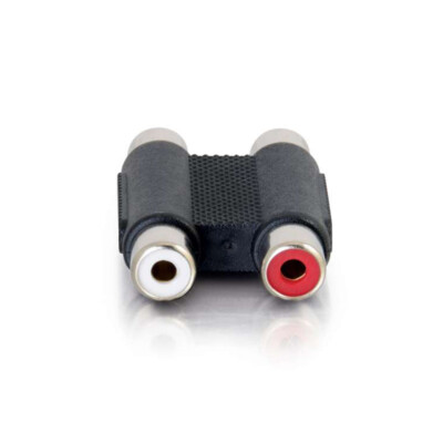 New Female Jack Socket to Female Connector RCA AV Audio Adapter Black Gold Tone