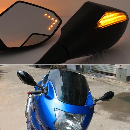 Smoke & Mirrors V1  黒 Black Rear View Side Mirrors With Turn Signals Fit For