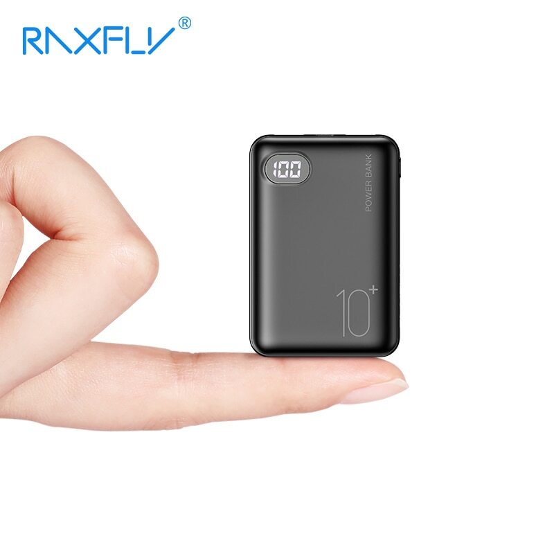 RAXFLY Mini Power Bank 10000mAh Cell Phone Portable Charger LED Powerbank 10000