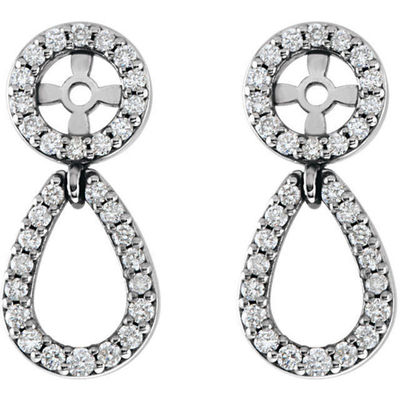 JADiamonds Diamond Earring Jackets In Platinum (1/3 ct. tw.)