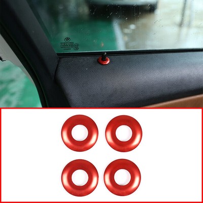 For BMW 3-Series E90 2005-2012 Red Inner Door Bolt Lock Down Ring Trim 4PCS