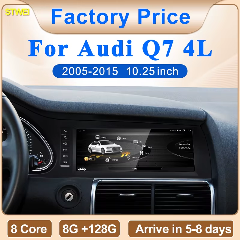 New Black Car Multimedia Wireless Android AUTO CarPlay 10.25inch Screen For AUDI