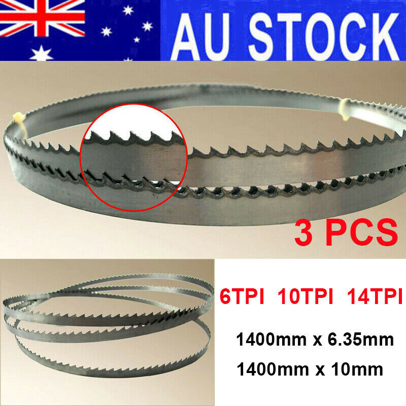 3x 1400mm Band Saw Blade Fits Ozito Bsw-2581 Bsw-2580 Bandsaw 4/6/10tpi Cut Wood
