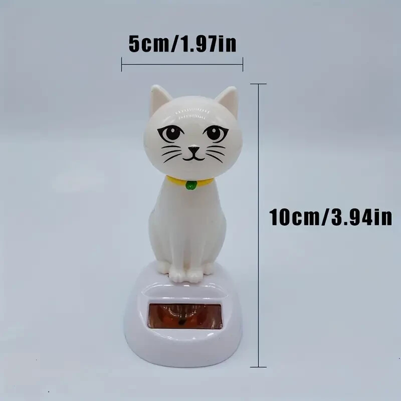 1pc Car Decoration Solar Energy Decoration Shaking Head Doll Cartoon Cat Shape