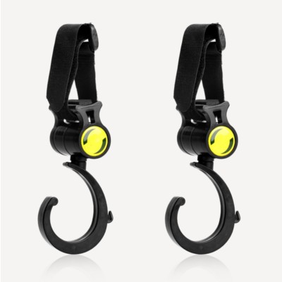 2x Black Clip Hooks for Belecoo Baby Kids Strollers Hang Shopping Diapers Purse
