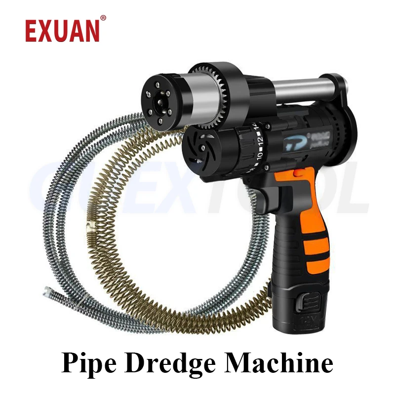 Cleaning Tool 12V Professional Pipe Dredge Machine Electric Drill Sewer Dredger