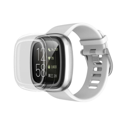 For Fitbit Versa 3 TPU Cover Bumper Silicone Case Shatterproof Screen Protector | eBay