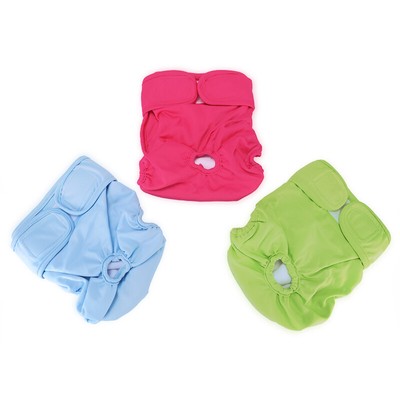3x Dog Diapers Female Washable Reusable Diapers for Dog Heat Waist Size 9''-10.3''