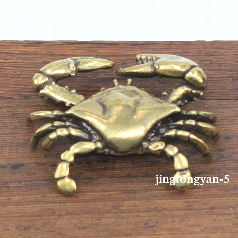 Brass Crab Figurine Statue Home Office Table Decoration Animal Figurines Toys