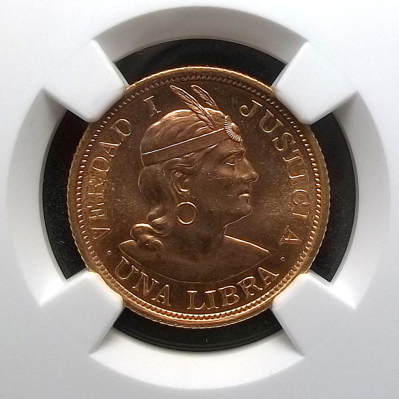 PERU - 1968 BBB - 1 LIBRA - NGC MS65 - NONE FINER - 1L - KM-207 - GOLD
